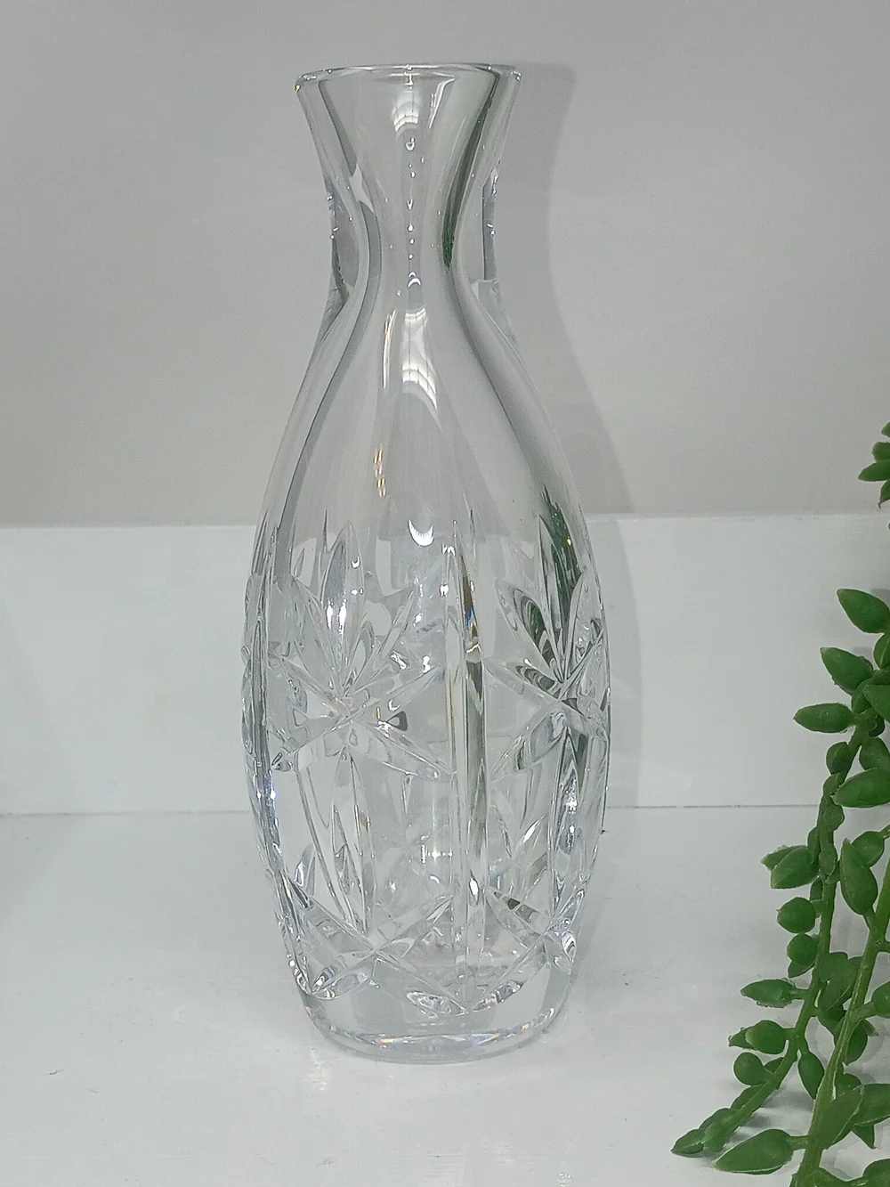 Crystal Cut Glass Vase - Clear